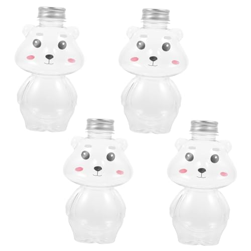 FUNOMOCYA Animal Shape Bottles for Milk Tea Honey Jar Reusable Plastic Drink Jars