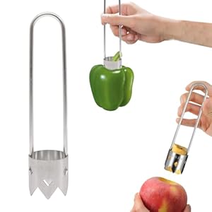 2Pcs Stainless Steel Fruit and Vegetable Corer Tool – 2025 Upgraded Red Bell Pepper Seed Remover, Apple Corer, and Kitchen Gadget for Home Use (Includes 2Pcs)