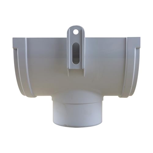 First Plast - Gouttière PVC 33 demi-ronde - Naissance centrale avec support à joints montés PVC 33 demi-ronde - Gris - First Plast