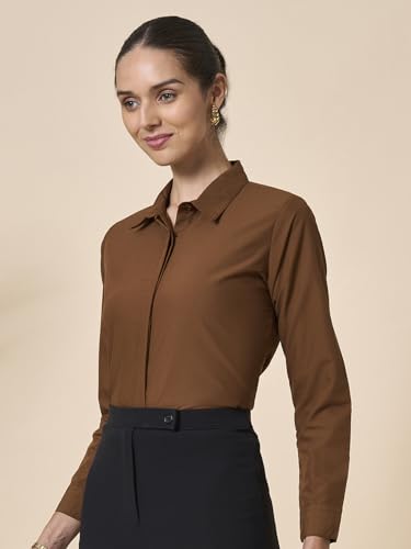 Image of Style Quotient Women Black Cotton Blend Formal Long Sleeve Shirt