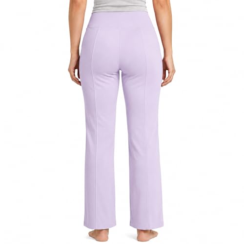 Image of NINQ Women High Waist Flare Pants Lite Regular | Smart Casual Korean Trouser for Office Wear, Gym, Sports, Travel & Daily Styling