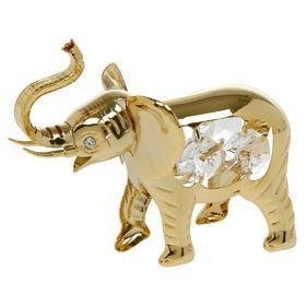 Gifts and More GiftsELEPHANT Ornament with Spectra Swarovski Crystal Elements 24K Gold