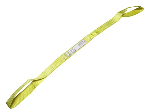 RuggedTow 2'' x 4 ft Web Lifting Sling Tow Strap Eye & Eye 2-ply Choker Pull Rigging | Pro Quality | Domestic Nylon, Yellow, EE2-902X4