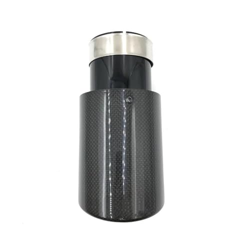 Punta de escape elegante en acero inoxidable negro y carbono brillante pulido 5