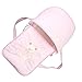 NOSBEBES ® Fabriqué en EUROPE, Couffin bébé, Nacelle, Berceau, Lit de Voyage Bébé. Lit Portable,pour Nouveau-né, Nid de Bébé, maternité, Camping, idée cadeau naissance (ROSE ROSE OURS)