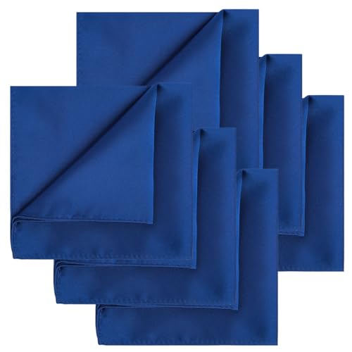 Image of KissTies 6PCS Satin Pocket Square Plain Color Handkerchief Gift Set