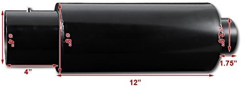 4" N1 Tip Black Stainless Steel 2.5" Inlet Racing Weld Exhaust Muffler+Silencer