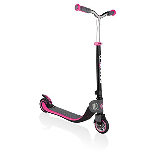 Globber - FLOW FOLDABLE 125 - Trottinette pliable à 2 roues pour les enfants agés de 6 ans+ et les adolescents , Noir - Rose Intense