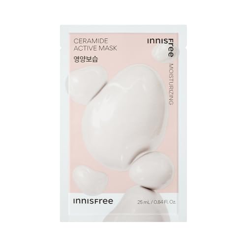 Image of Innisfree Ceramide Active Sheet Mask 25ml | Korean Hydrating Sheet Mask with Ceramides | Intensive Moisturization & Skin Barrier Repair | Soothes Dry, Sensitive Skin for Soft & Healthy Glow