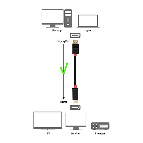 Cable Matters DisplayPort 1.2 to HDTV Cable Supporting 4K 6 Feet