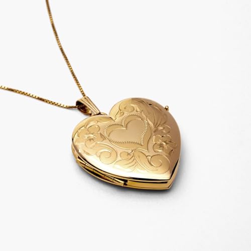 PicturesOnGold.com Personalized Heart-Shaped Custom Photo Pendant in 14K Gold Filled with 4-Page Heart Locket2