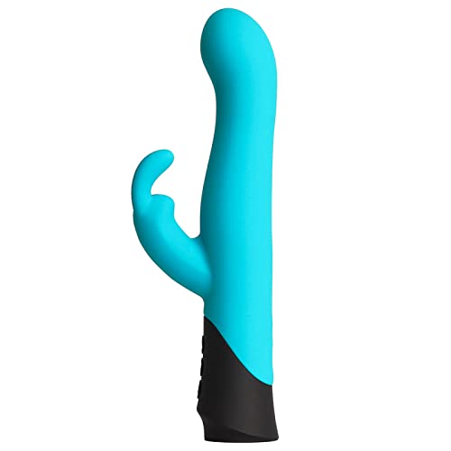 Conny, Vibrador Conejito, Estimulación de Clítoris y Punto G, Recargable USB, 5 Intensidades, 5 Modos de Vibración, Silicona, Suave, Sumergible (Turquesa)