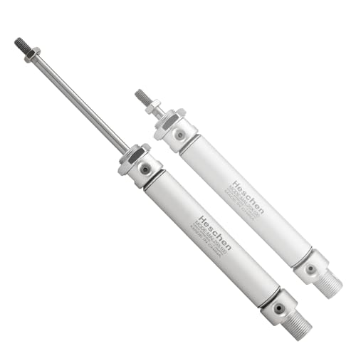 Heschen Pneumatischer Schlanker Luftzylinder, MAL 20-100, PT1/8’’ Anschluss, 20mm Bohrung, 100mm Hub, Doppelt Wirkend