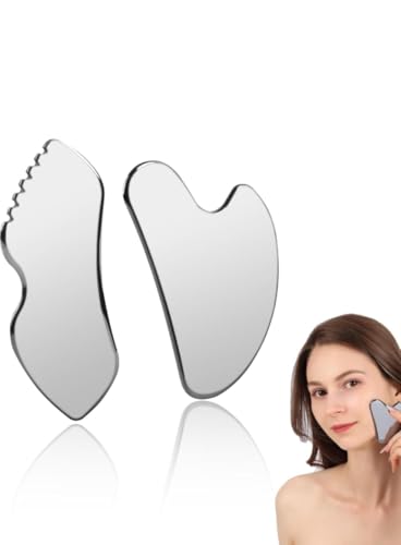 Image of Heart Shape And Lip Shape Stainless Steel Gua Sha Massage Tools for face massage