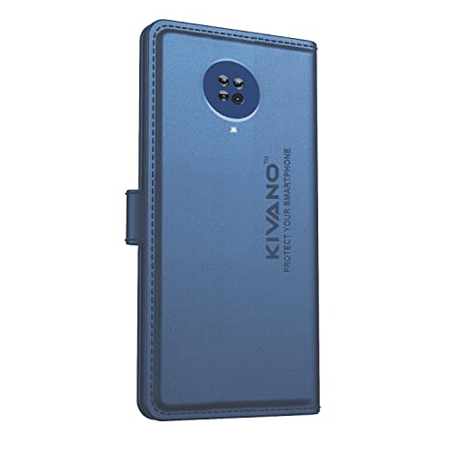 Image of KIVANO Professional Series Wallet Case for Nokia G20 | Luxurious Design | Handcrafted Unique | Premium | PU Leather Flip Cover | Card Slots | Kickstand | Magnetic Closure - Dark Blue
