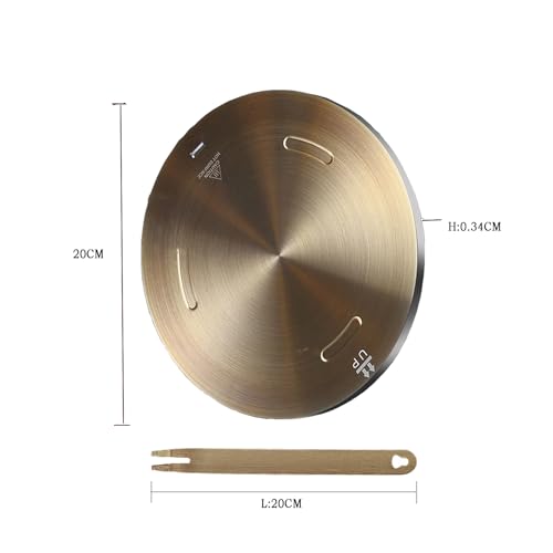Heat Diffuser Plate, Grourarty Stainless Steel Cooking Induction Adapter Simmer Plate for Electric Gas Glass Cooktop Hob Ring, Induction Cooktop Converter Plate With Handle (20cm)