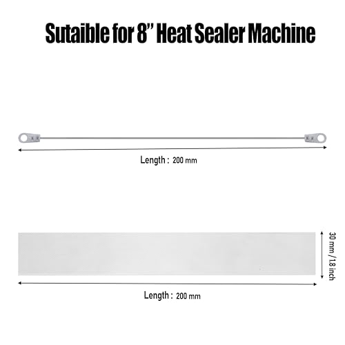 Image of Sealing Machine Replacement Elements Set of 4 Flat Elements with Teflon Cloth - 8 inch