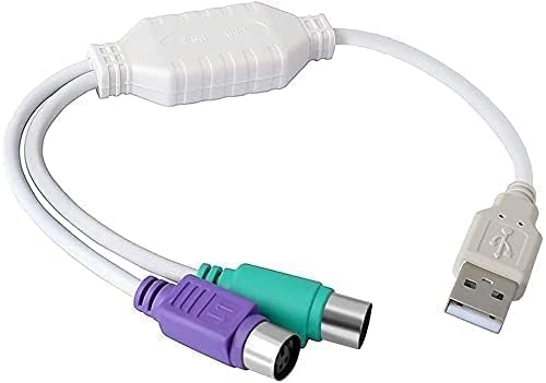 GR Deals PS/2 to USB, USB2.0 Male to PS/2 Female Adapter Cable Cord USB to PS/2 Converter Adapter Compatible with Keyboard, Mouse, Station2 PS/2 Game Component
