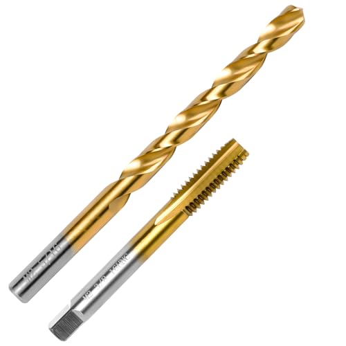 Image of 3 /8 inch-16 UNC Tap and 5 /16 inch Drill Bit Kit, M2 HSS Drill and Tap Set, Combination of Drill and Tap Kit for Metal