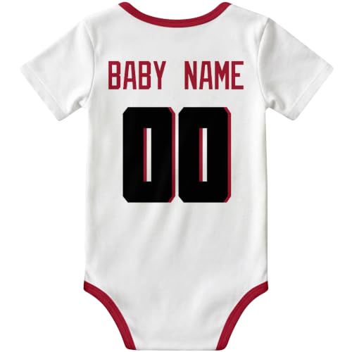 Image of KREDE Baby Clothes Custom Name Bodysuit for Baby Boy Gifts | Short Sleeves Bodysuit with Custom Number Name