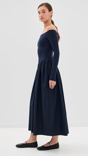 LE BOP Women's Colette Mixed Fabric Off Shoulder Dress4