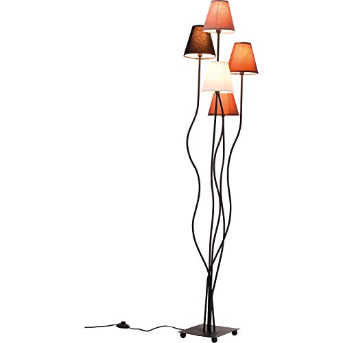 Kare Design Lampda Da Terra Flexible Mocca Cinque, Marrone/Beige, 163Cm, 5 Plafoni, Lampadine Non Incluse