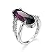 Ayoiow Coussin pour Bagues Mariage,Plaqué Argent Bague Élégante Simple Argent Violet Alliance pour Femme Taille:51.5