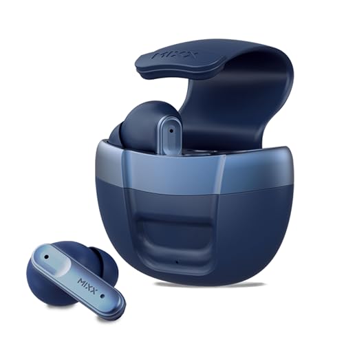 Mixx StreamBuds Solo 3 True Wireless Earbuds, Bluetooth Wireless Earphones, 18 Hours Total Battery with Magnetic Charge Case, Touch Controls, Hands-Free Calling. (Blue)