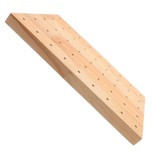 TOYZFRIENDY Soporte de Madera Maciza para Brochetas de Barbacoa Expositor Rectangular de Alimentos 29X20X2 CM Soporte Rústico para Catering y Presentaciones de Frutas en Fiestas y