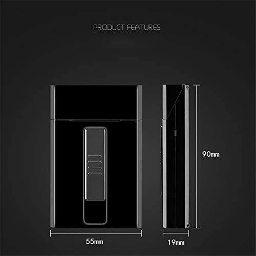 20Pcs Slim Sigaret Case Met Lichter Waterdichte Metalen Case Box USB Elektronische Aansteker Draagbare Elektrische Sigarettenaansteker, Rood, 1 - Afbeelding 5