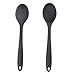 2 Pezzi Cucchiaio Silicone Cucina, 28 x 5,5 cm Nero Cucchiaio Antiaderente Cucchiai Silicone Cucina Grande Utensili Cucina Silicone per Cucina