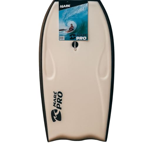 Prancha Bodyboard Semi Profissional Maré Pro 39' e Fundo Rigido (Branca com borda preta)