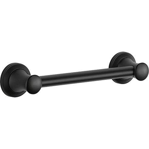 Delta Faucet 41712-BL Transitional Concealed Screw ADA-Compliant Decorative Grab Bar, 12 inch, Flat Black