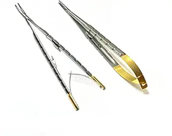 Professional German | Castroviejo Needle Holder Scissors Tying Forcep| Castroviejo Micro Scissors Needle Holder Straight Curved TC 6