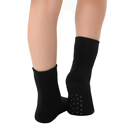 JORMATT 6 Pairs Toddler Thick Thermal Crew Socks Baby Winter Socks Boys and Girls Cute Warm Slipper Socks with Non Slip Girps2