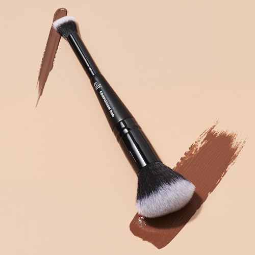 image for e.l.f. Complexion Duo Brush, Makeup Brush For Applying Foundation & Co