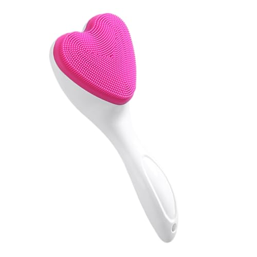 PLAFOPE Silicone Face Brush Heart Shaped Facial Washing Brush Gentle Cleansing Scrubber for Face