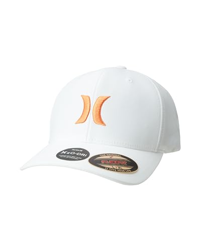 Image of Hurley Mens Baseball Cap - Moisture Wicking Curved Brim Flexfit Fitted Hats for Men with H2O-Dri Sweatband (Sizes: S-XL)