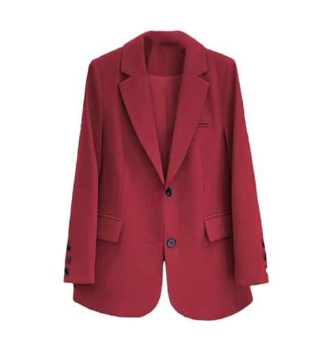 Blazer ample coréen rouge vin pour sublimer vos tenues de bureau quotidiennes