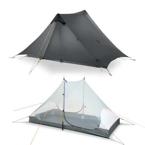 LANSHAN Ultralight Tent 3-Season Waterproof Backpacking Tent for 2 Person Camping, Climbing, Hiking, Travelling, Mountaineering, 2-Person, Dark Grey
