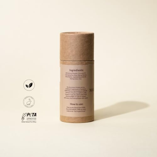 Image of The Bare Bar Madurai Jasmine Deodorant Stick - 60 gm | Floral Fragrance| Odor & Sweat Control | Gentle, Natural formula and Chemical free| Good for all skin types | Travel Mini Size Solid Deodorant for Men & Women