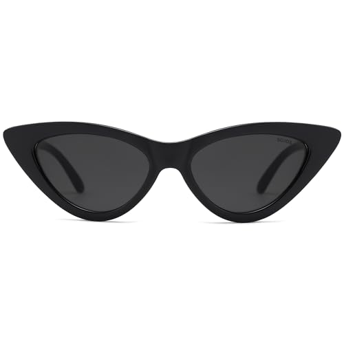 SOJOS Retro Vintage Narrow Cat Eye Sunglasses for Women Clout Goggles Plastic Frame SJ2044