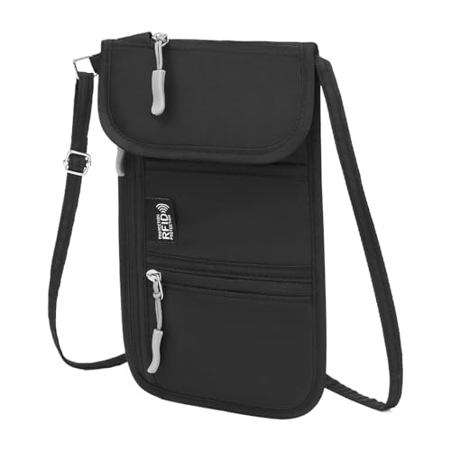 Generico Portadocumentos para pasaporte – Portadocumentos para viaje, porta tarjetas antirrobo para teléfono móvil, viajes, gimnasio, playa, senderismo