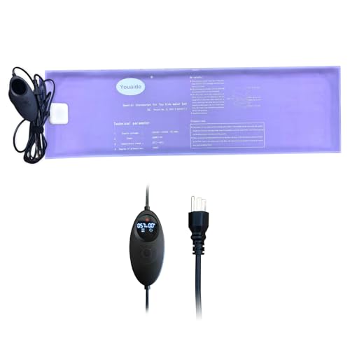 Smart Waterbed Heater with LED Digital Controller 250W Waterbed Heating Pad for Hardside & Softside Beds Safe and Durable For King Queen Full and Twin