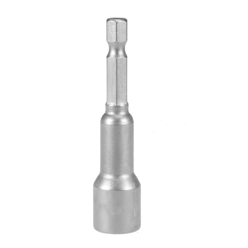 Destornillador de tuerca magnética de vaso de impacto de 6 mm-19 mm Juego de llaves hexagonales de 1/4 Adaptador de broca para taladros eléctricos Kit de enchufe de controladores de impacto, 6,15 mm (