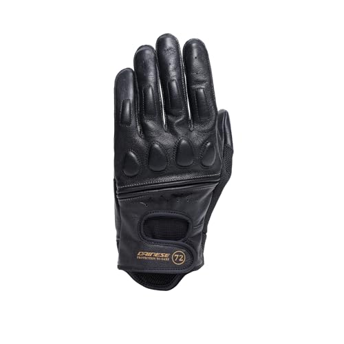 Dainese - Blackjack 2 Gloves, Guanti da Moto in Pelle, Stile Vintage, Uomo, Nero/Nero, M
