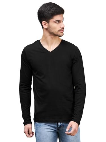 Image of INKKR Men's Solid Plain V-Neck T-Shirt