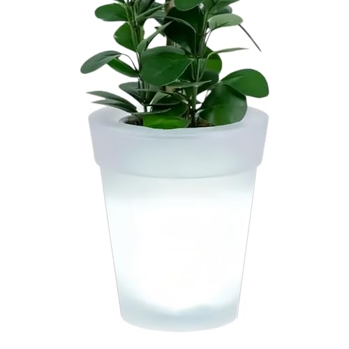 Fierudeng Maceteros LED para Exterior,Lámparas De Jardín LED Impermeables | Maceta Solar con Luz para Exteriores - Para Terraza Jardín Césped Regalos Cumpleaños Hogar