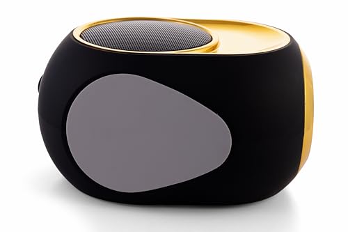 Image of Smart Wireless Speaker Water Resistance, Wireless Bluetooth Speaker TWS Feature, Up to 6H Playtime, Wireless Sound Box Stereo Surround Music Bass Speaker Outdoor Speakers (Black-Gold)