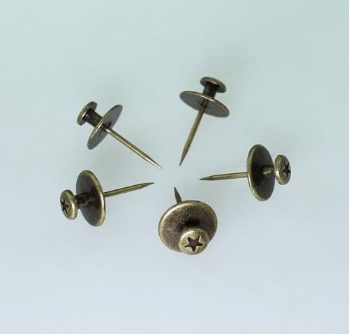 Image of 30PCS 0.47x0.86inch Zinc Alloy Double Head Peg Hanger Peg Picture Hanger Hook Decoration Black Small Head Thumbtacks for Hanging Painting Clock Decoration Photo